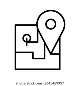 Lineart Icon map for tourism agency