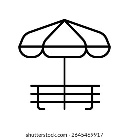 Lineart Icon parasol for tourism agency
