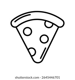 Lineart Icon pizza slice perfect for menu cafe and food branding