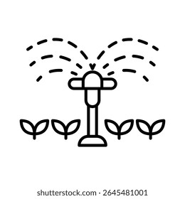 Lineart Icon plant sprinkler for farm and agriculture themes