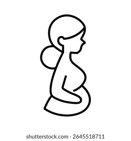Lineart Icon pregnant for festive cards invitations and social media