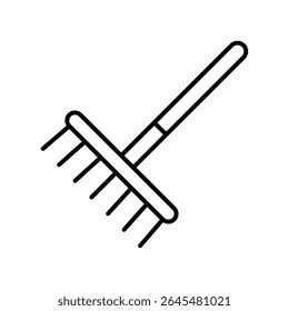 Lineart Icon rake for farm and agriculture themes