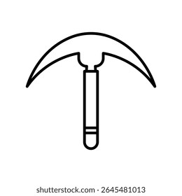 Lineart Icon scythe for farm and agriculture themes