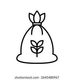 Lineart Icon seed bag for farm and agriculture themes