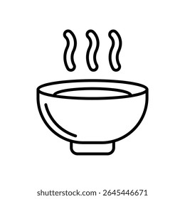 Lineart Icon soup bowl perfect for menu cafe and food branding
