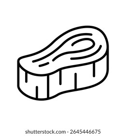 Lineart Icon steak perfect for menu cafe and food branding