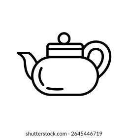 Lineart Icon tea pot perfect for menu cafe and food branding