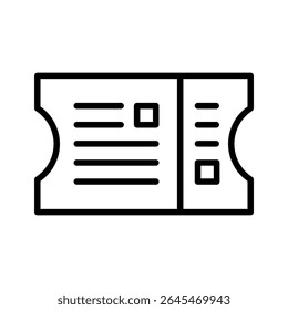 Lineart Icon ticket for tourism agency