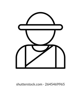 Lineart Icon tour guide for tourism agency