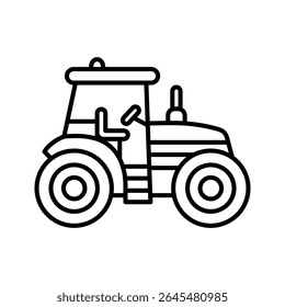 Lineart Icon tractor for farm and agriculture themes