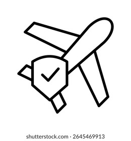 Lineart Icon travel insurance for tourism agency