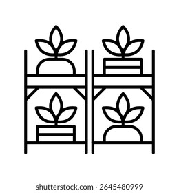 Lineart Icon vertical farming for farm and agriculture themes