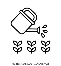 Lineart Icon watering for farm and agriculture themes