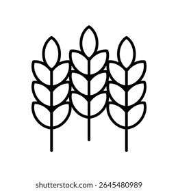 Lineart Icon wheat for farm and agriculture themes