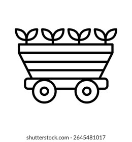 Lineart Icon wheelbarrow for farm and agriculture themes