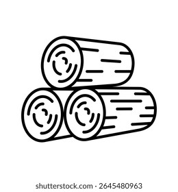 Lineart Icon wood for farm and agriculture themes