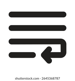 Texto em contorno do ícone Lineart. Ferramentas tipográficas e de parágrafo para interface do usuário, aplicativos e design da Web.