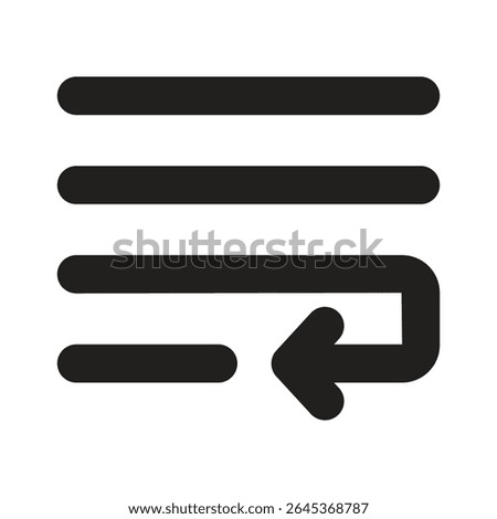 Lineart Icon wrap text. Typographic and Paragraph Tools for UI, Apps, and Web Design.