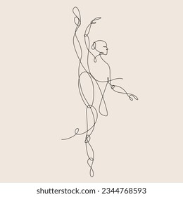 lineart illustration of a ballerina