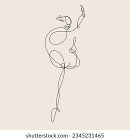 lineart illustration of a ballerina