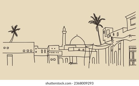 Kunstillustration für klassische arabische Landschaft