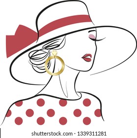 Lineart Lady Sketch for Tshirt Graphic Vector Print