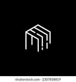 Ilustración vectorial de la letra lineal H