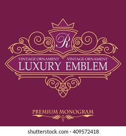 Lineart logo design, vector illustration. Elegant emblem logo for restaurants, hotels, bars and boutiques. It can be used to design business cards, invitations, booklets and brochures