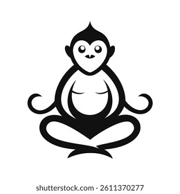 lineart logo monkey for yoga 