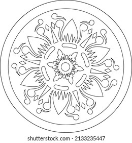 Ornamento y fondo de diseño de vectores de arte de Mandala lineal