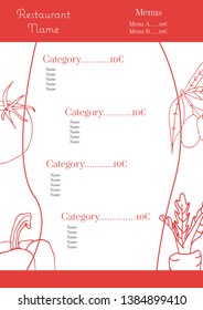 LineArt Menu Design for Restaurant