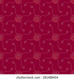 Lineart ornamental geometric pattern. Vector seamless texture
