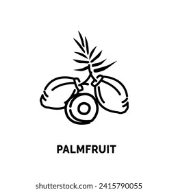 lineart palmfruit logo illustration suitable for fruit shop and fruit farm	