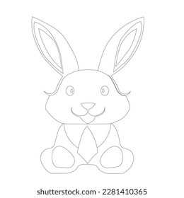 lineart of rabit, vector illustration,beautifull rabit line art