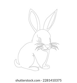 lineart of rabit, vector illustration,beautifull rabit line art