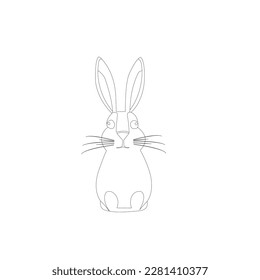 lineart of rabit, vector illustration,beautifull rabit line art