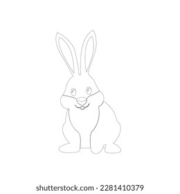 lineart of rabit, vector illustration,beautifull rabit line art