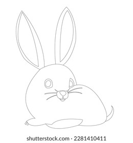 lineart of rabit, vector illustration,beautifull rabit line art