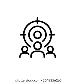 Ícone De Grupo De Destino Simples Lineart Com Elemento De Marketing De Símbolo Aim
