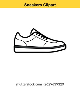 Tênis lineart clipart mínimo Projeto vetorial