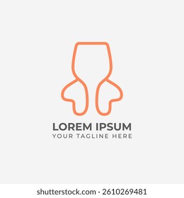 Lineart style glass logo, elegant and simple design suitable for professional branding.
