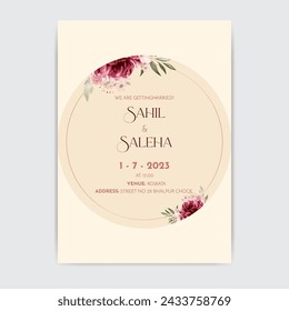 Lineart Vector Floral Card. Illustrator and designer. Wedding Invites, save the date, Birthday Invites, Video Invites, E-Cards.