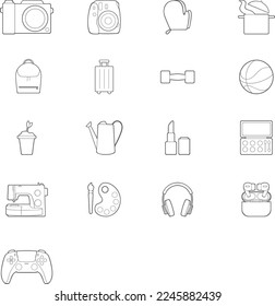 Icono de vector lineal para aficiones.