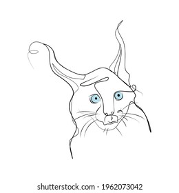 Lineart vector illustration of a cat