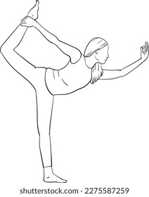 lineart vector illustration of a human figure doing a yoga pose