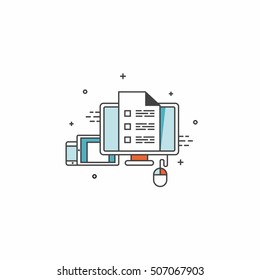 Line-art web design, illustrate, front-end development