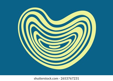 Line-based organic blobs. Topographic rings inspired. Minimal vector illustration for modern visuals.