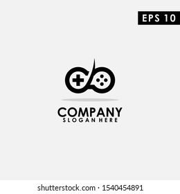LineConsole Logo Design. Line Console Logo Template. Modern Design. Flat Logo. Gamer. Vector Illustration