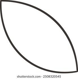 Lined Abstract Leaf Shape Vector Illustration