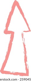 Lined Arrow Crayon Hand Drawn Vector Illustration